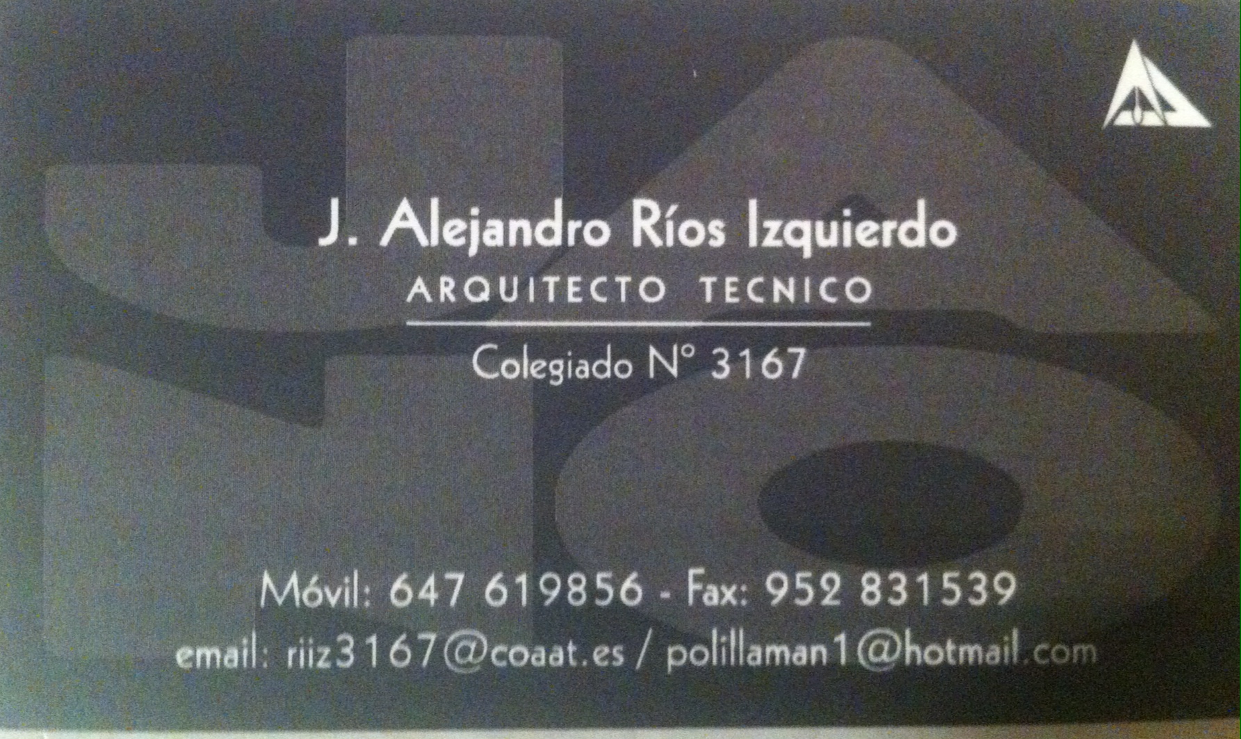 J. Alejandro Rios Izquierdo - Arquitecto Técnico